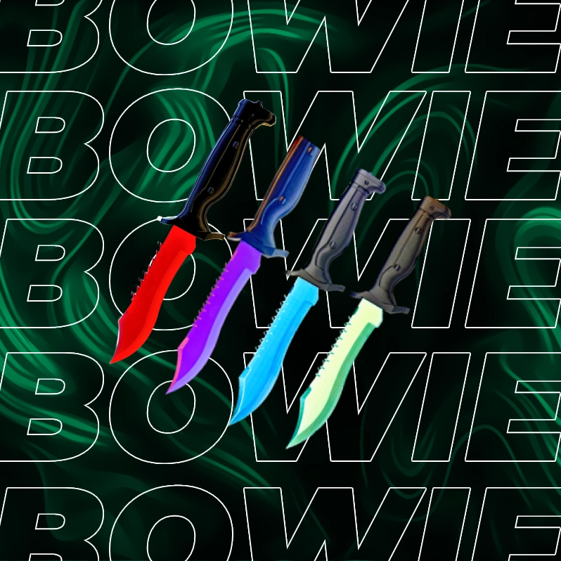 Nóż Bowie CS2 + 5x Naklejka CS2