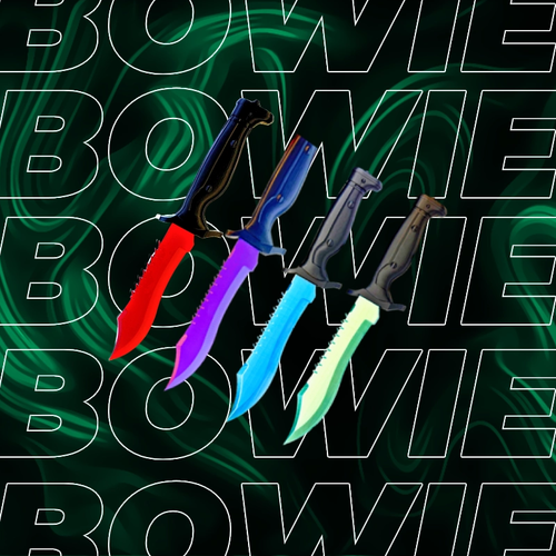 Nóż Bowie CS2 + 5x Naklejka CS2