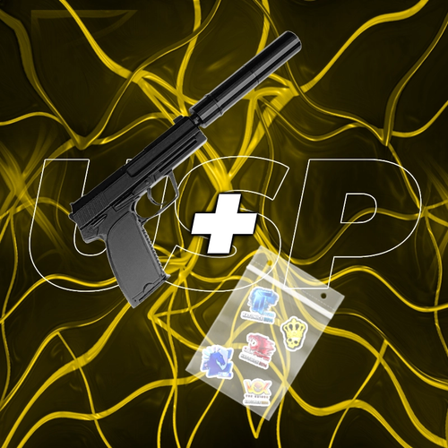 USP-S Z TŁUMIKIEM CS2 + 5x naklejka CS2