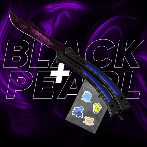 Nóż Motylkowy CS2 + 5x Naklejka CS2