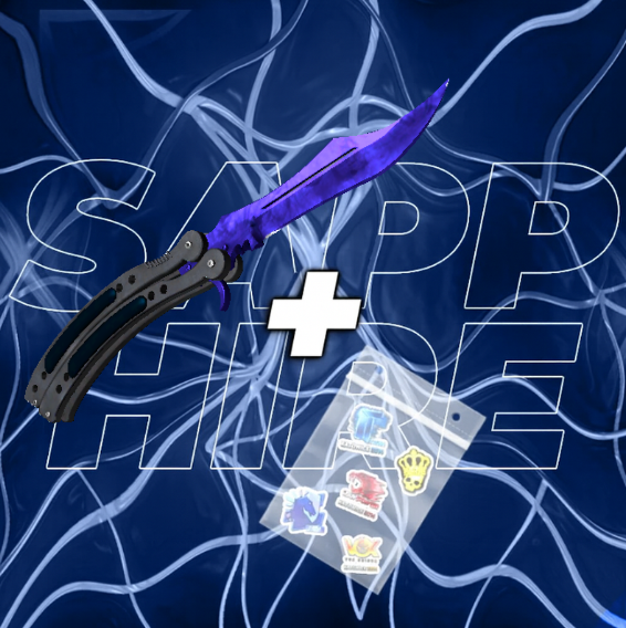 Nóż Motylkowy CS2 + 5x Naklejka CS2