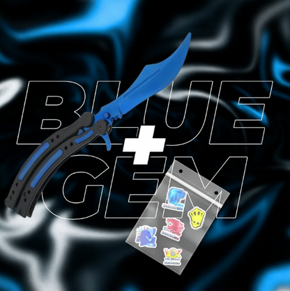 Nóż Motylkowy CS2 + 5x Naklejka CS2