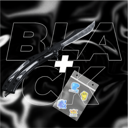 Nóż Motylkowy CS2 + 5x Naklejka CS2