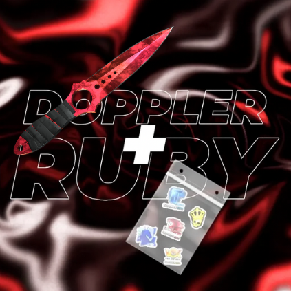 Nóż Skeleton CS2 + 5x Naklejka CS2