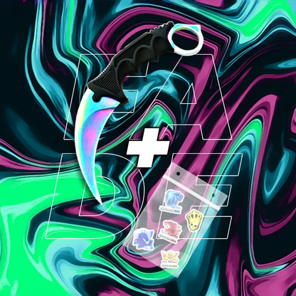 METALOWY Nóż Karambit CS2 IRL + 5x Naklejka CS2