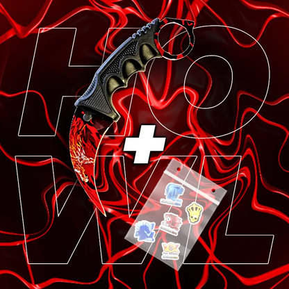 METALOWY Nóż Karambit CS2 IRL + 5x Naklejka CS2