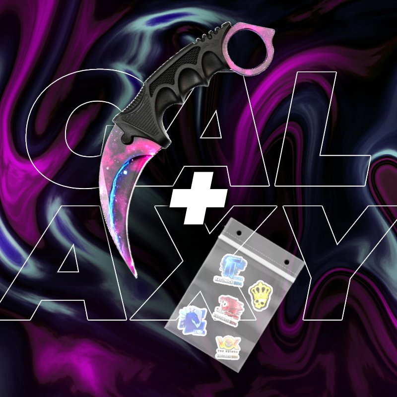 METALOWY Nóż Karambit CS2 IRL + 5x Naklejka CS2