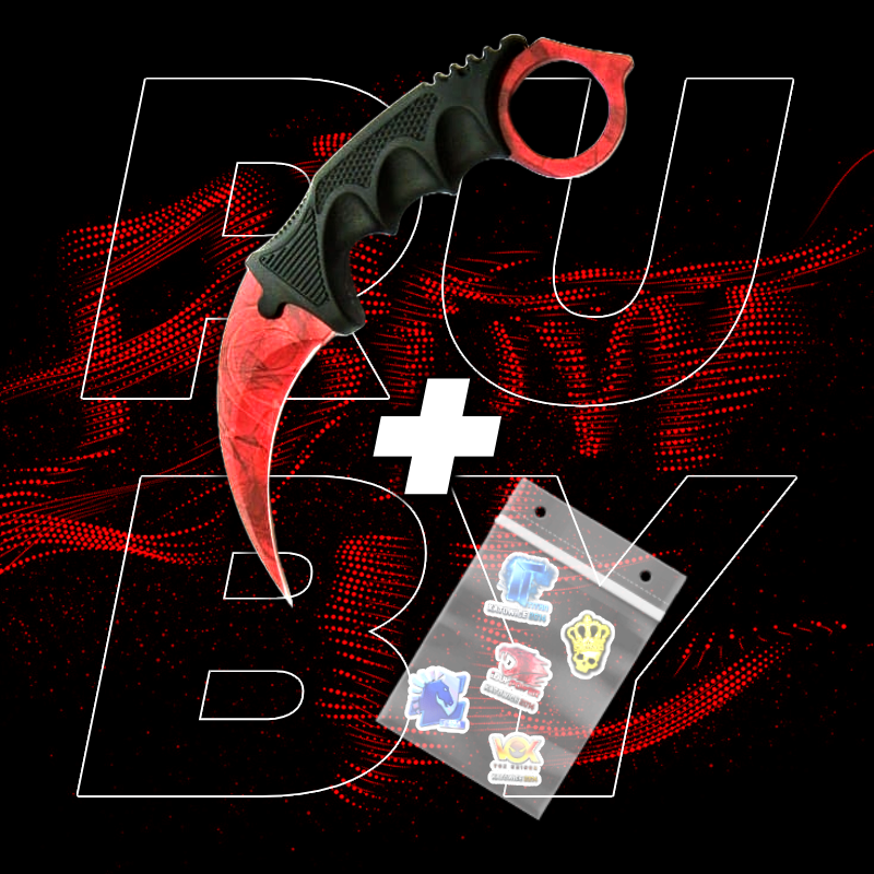 METALOWY Nóż Karambit CS2 IRL + 5x Naklejka CS2