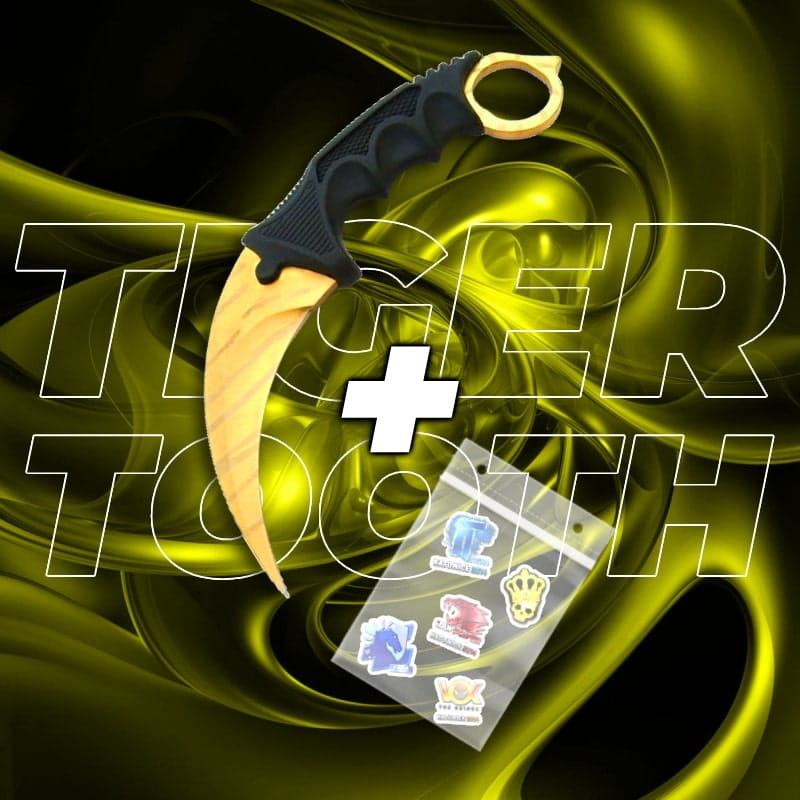 METALOWY Nóż Karambit CS2 IRL + 5x Naklejka CS2