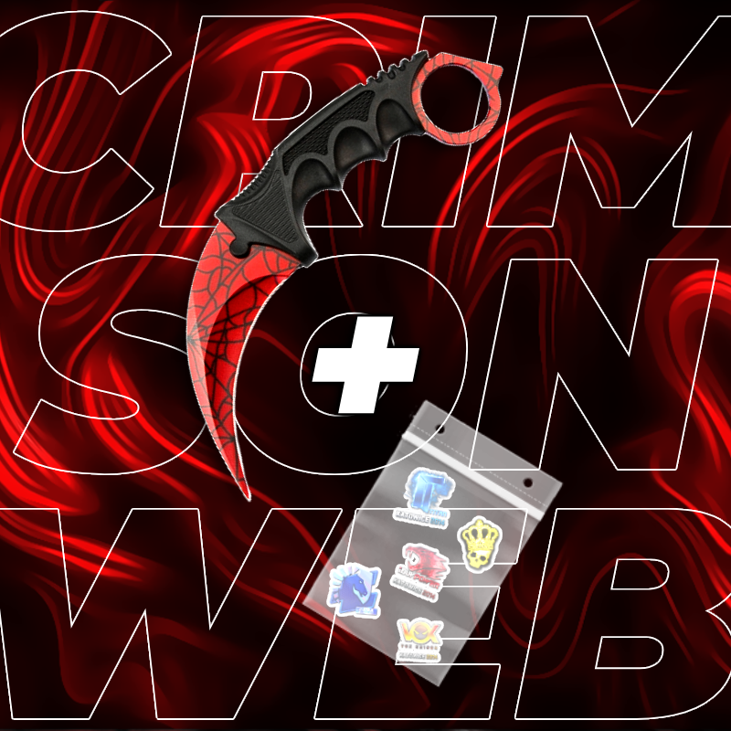 METALOWY Nóż Karambit CS2 IRL + 5x Naklejka CS2