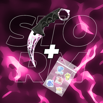 METALOWY Nóż Karambit CS2 IRL + 5x Naklejka CS2