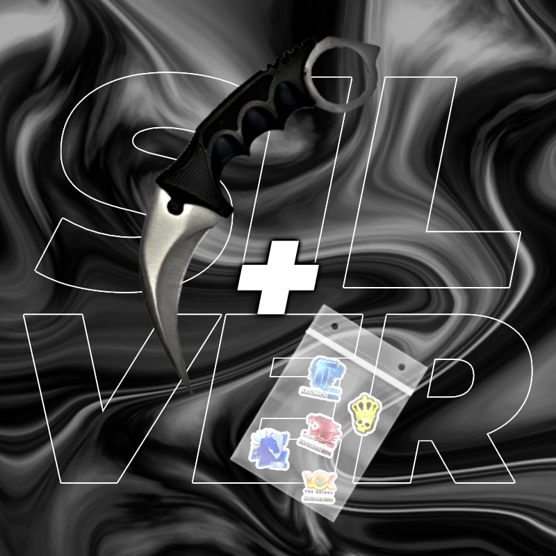 METALOWY Nóż Karambit CS2 IRL + 5x Naklejka CS2