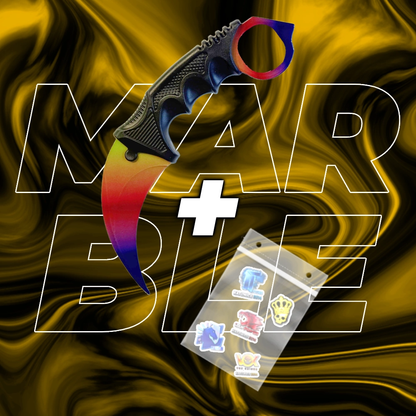 METALOWY Nóż Karambit CS2 IRL + 5x Naklejka CS2