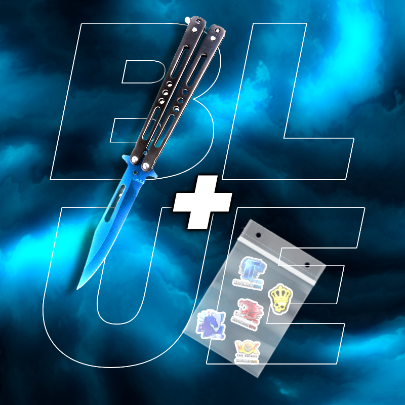 METALOWY Nóż Motylkowy CS2 IRL + 5x Naklejka CS2