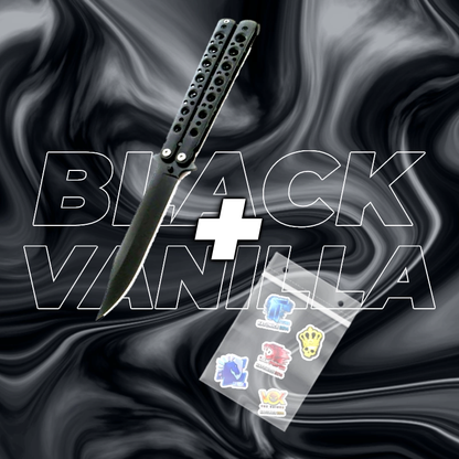 METALOWY Nóż Motylkowy CS2 IRL + 5x Naklejka CS2