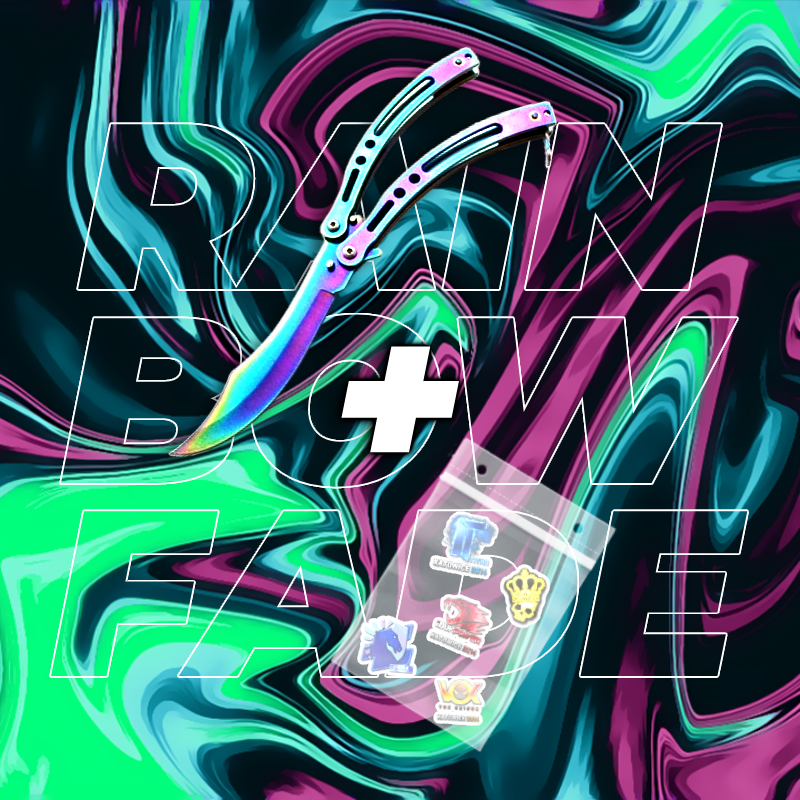 METALOWY Nóż Motylkowy CS2 IRL + 5x Naklejka CS2