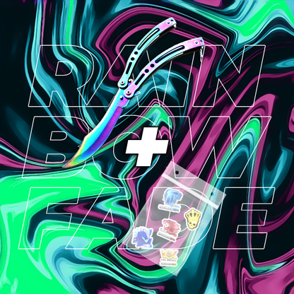 METALOWY Nóż Motylkowy CS2 IRL + 5x Naklejka CS2