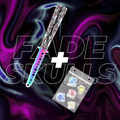 METALOWY Nóż Motylkowy CS2 IRL + 5x Naklejka CS2