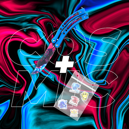 METALOWY Nóż Motylkowy CS2 IRL + 5x Naklejka CS2