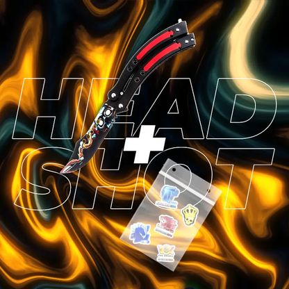 METALOWY Nóż Motylkowy CS2 IRL + 5x Naklejka CS2