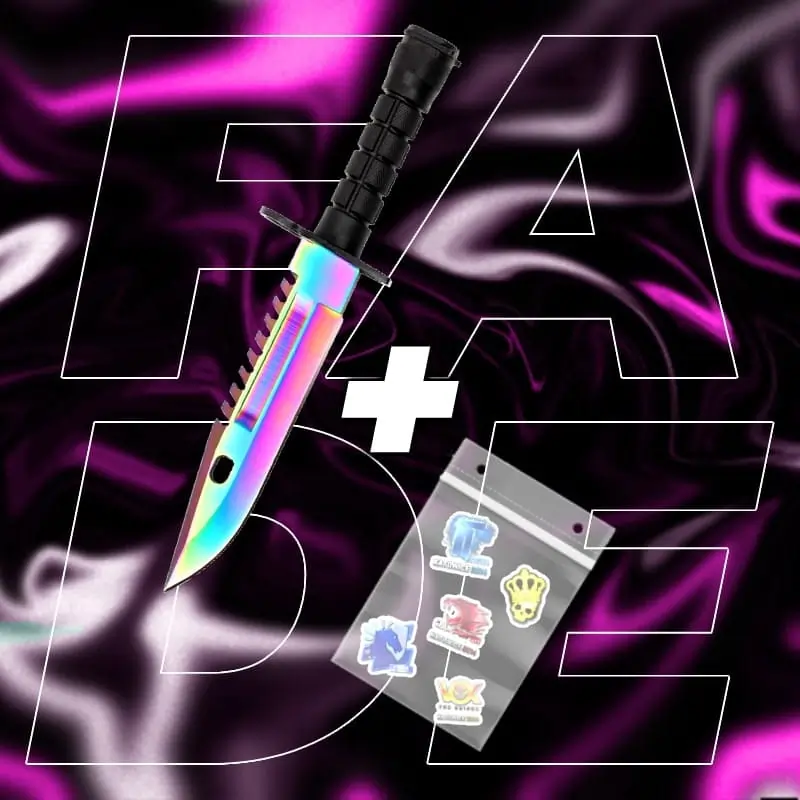 METALOWY M9 BAYONET FADE CS2 IRL + 5x Naklejka CS2