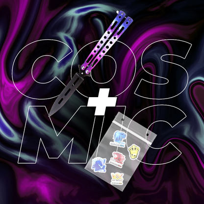 METALOWY Nóż Motylkowy CS2 IRL + 5x Naklejka CS2