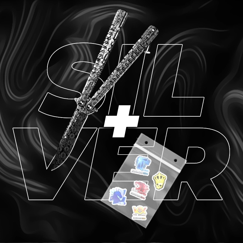 METALOWY Nóż Motylkowy CS2 IRL + 5x Naklejka CS2