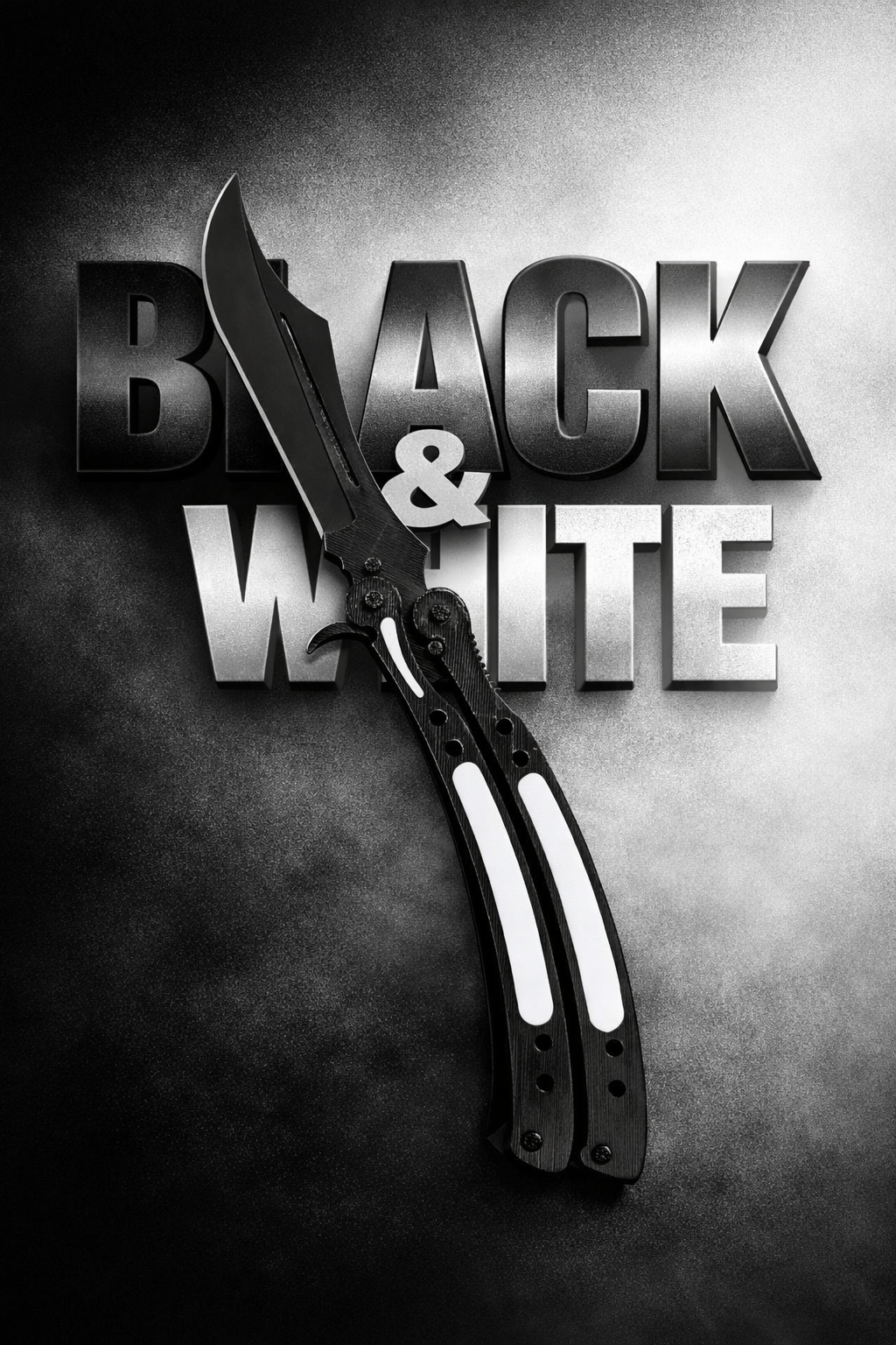 Nóż Motylkowy CS2 + 5x Naklejka CS2